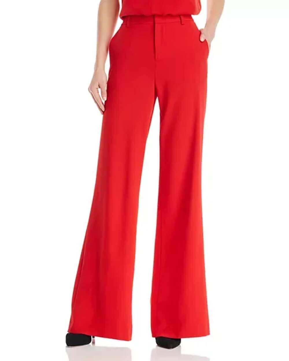 alice + olivia  Paulette High-Rise Wide-Leg Pants Size 6 Red